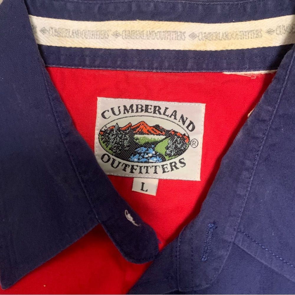 Cumberland Outfitters Vintage Pearl Snap Western American Flag Shirt Mens Large - Picture 2 of 5